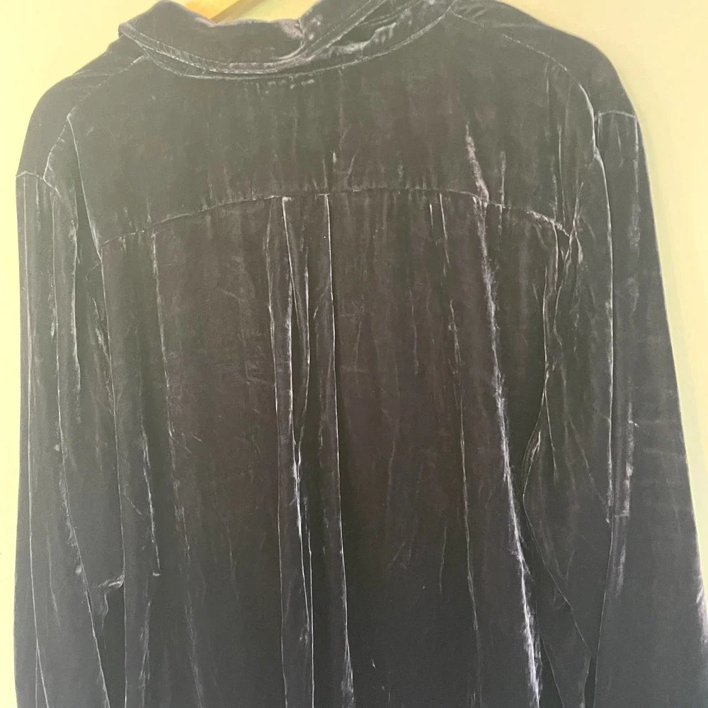 J.Crew Classic-fit Velvet Button-Down Shirt in Blue/Purple SZ 2X - Picture 10 of 12